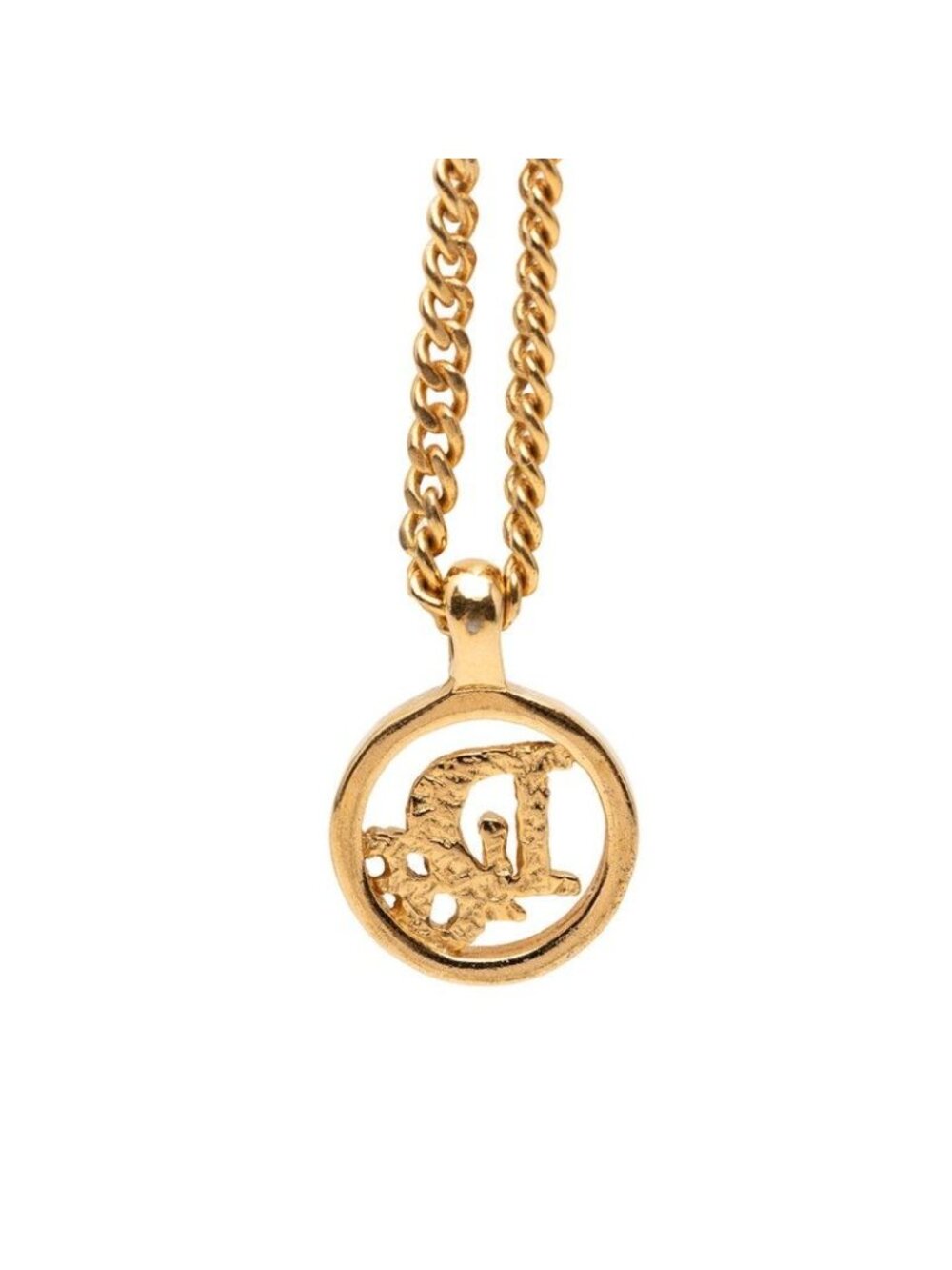 ★SOLD★ Dior Logo Necklace Gold Plated - Picture 2 of 6